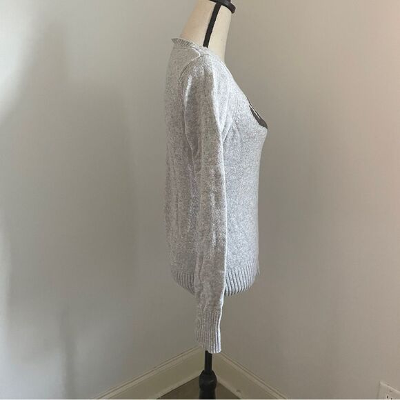 H&M Crew Neck Sweater size Small Gray Deer Knit Preppy Reindeer Jumper - Picture 4 of 11